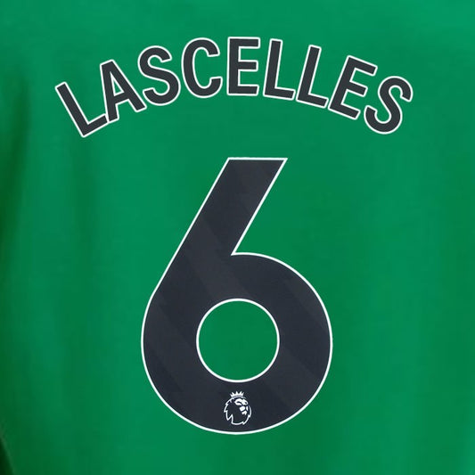 2023 2024 NEWCASTLE LASCELLES 6 OFFICIAL BLACK AWAY PLAYER SIZE NAME SET