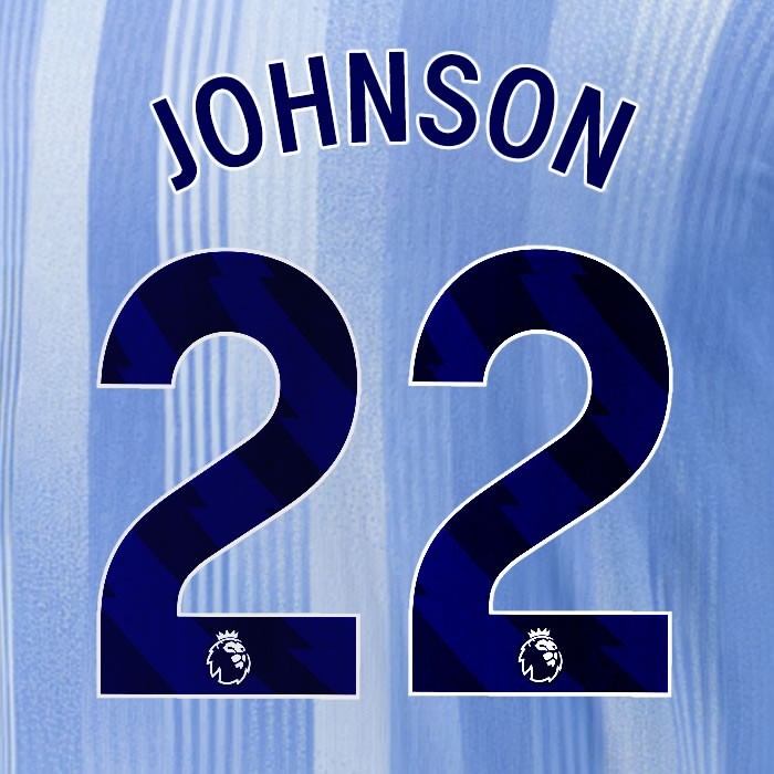 2024 2025 TOTTENHAM JOHNSON 22 BLUE AWAY PLAYER SIZE NAME SET