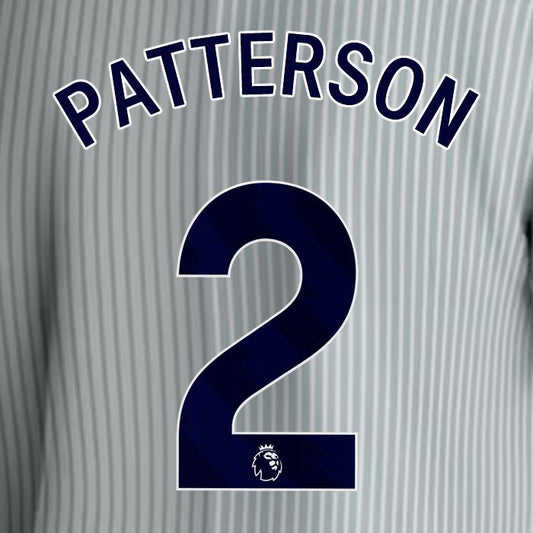2023 2024 EVERTON PATTERSON 2 OFFICIAL BLUE 3RD PLAYER SIZE NAMESET