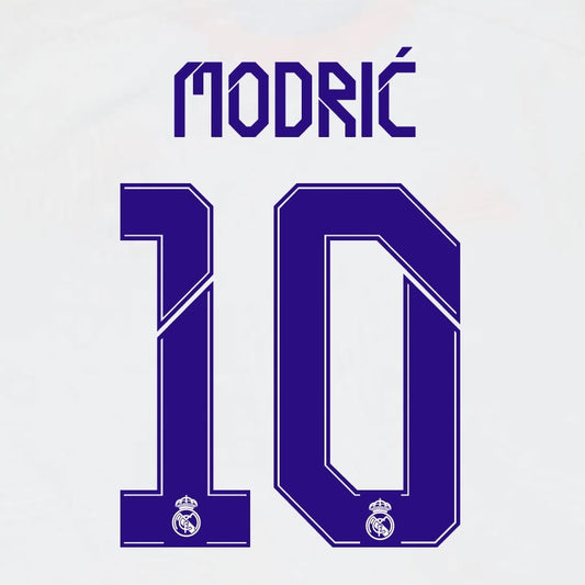2021 2022 AVERY DENNISON REAL MADRID MODRIC' 10 HOME PLAYER SIZE NAMESET