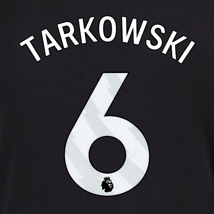 2025 2026 EVERTON TARKOWSKI 6 OFFICIAL WHITE 3RD PLAYER SIZE NAMESET