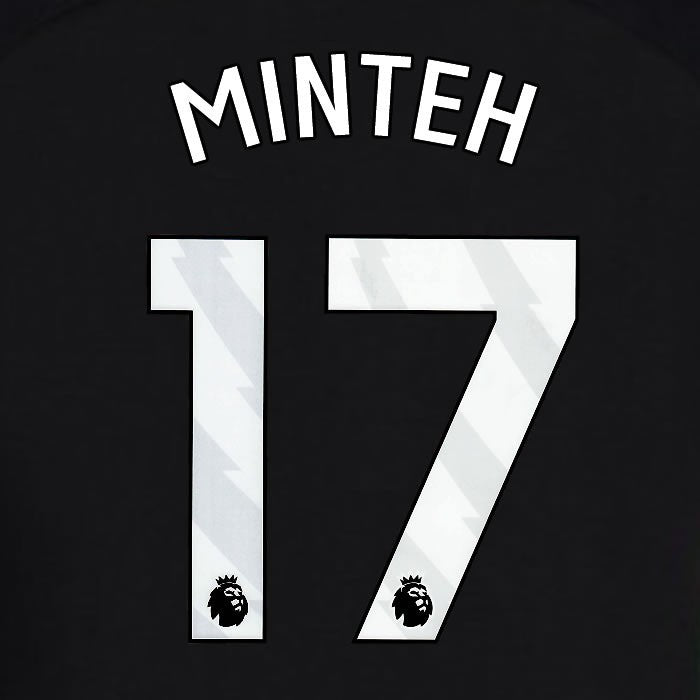 2024 2025 OFFICIAL BRIGHTON MINTEH 17 3RD WHITE PLAYER SIZE NAMESET
