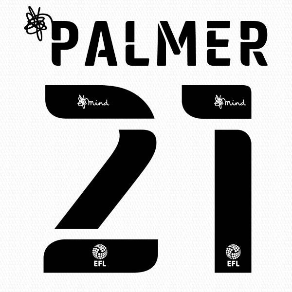 BARNSLEY 2020 2021 OFFICIAL PALMER 21 AWAY PLAYER SIZE NAME SET