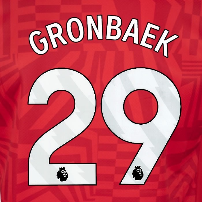 2024 2025 OFFICIAL SOUTHAMPTON GRONBAEK 29 WHITE HOME PLAYER SIZE NAME SET