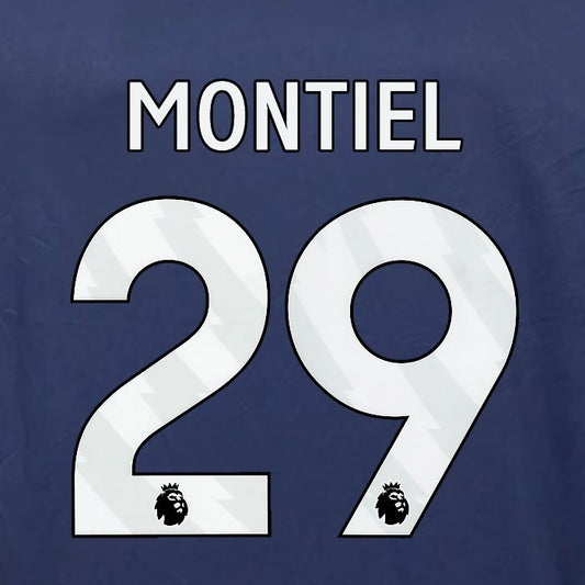 2023 2024 OFFICIAL NOTTINGHAM MONTIEL 29 WHITE 3RD PLAYER SIZE NAMESET