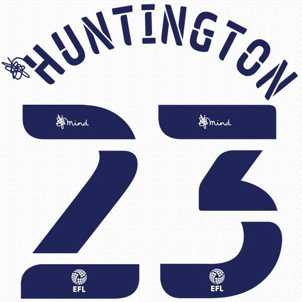 PRESTON 2020 2021 OFFICIAL HUNTINGTON 23 HOME PLAYER SIZE NAME SET