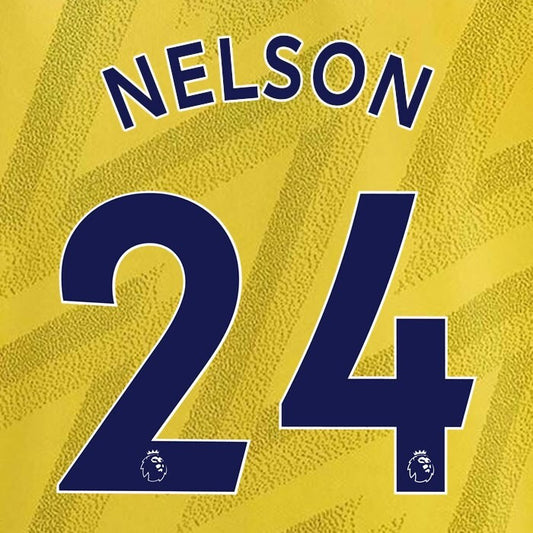 ARSENAL 2019-23 NELSON 24 OFFICIAL AVERY DENNISON NAVY PLAYER SIZE NAME SET