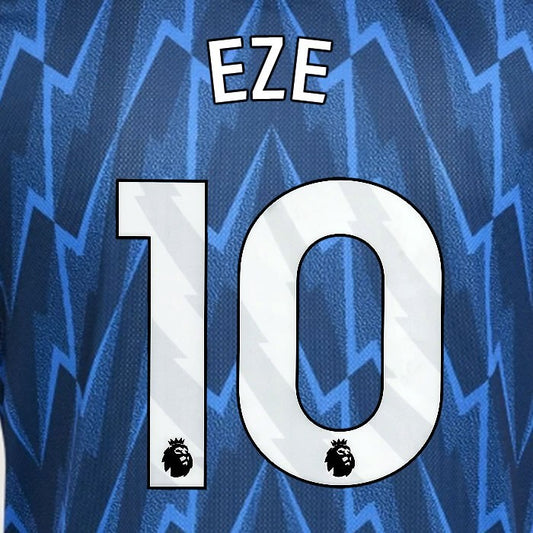 2025 2026 ARSENAL EZE 10 WHITE AWAY OFFICIAL PLAYER SIZE NAMESET