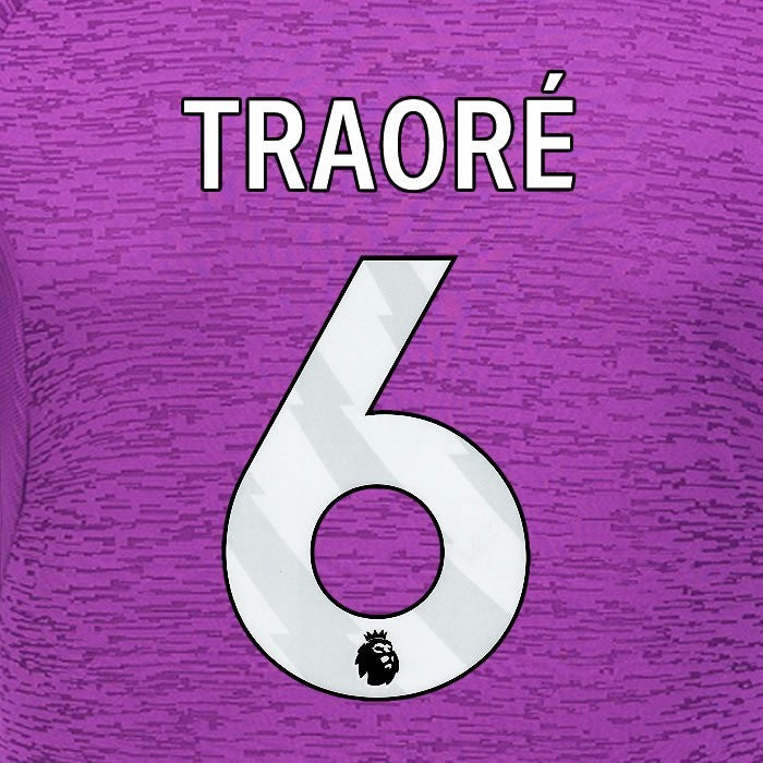 2024 2025 WOLVES 3RD WHITE TRAORE 6 OFFICIAL PLAYER SIZE NAMESET
