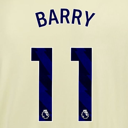 2025 2026 EVERTON BARRY 11 OFFICIAL BLUE AWAY PLAYER SIZE NAMESET