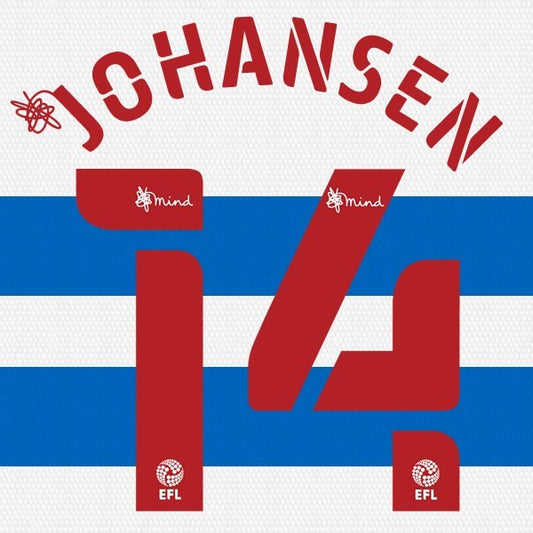 QPR 2020 2021 OFFICIAL JOHANSEN 14 HOME PLAYER SIZE NAME SET