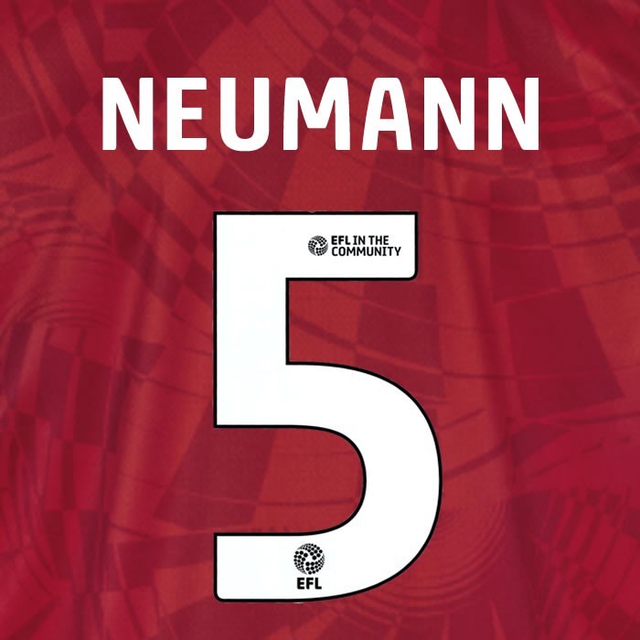 25 26 BIRMINGHAM CITY NEUMANN 5 OFFICIAL WHITE 3RD NAME SET 230MM