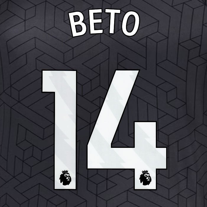 2024 2025 EVERTON BETO 14 OFFICIAL WHITE AWAY PLAYER SIZE NAMESET