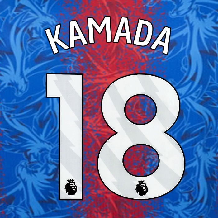 2024 2025 OFFICIAL CRYSTAL PALACE KAMADA 18 WHITE HOME PLAYER SIZE NAMESET