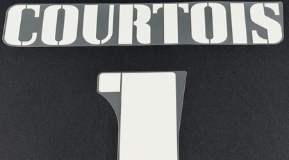 2022 2023 REAL MADRID COURTOIS 1 WHITE AWAY 3RD PLAYER SIZE NAMESET 260MM