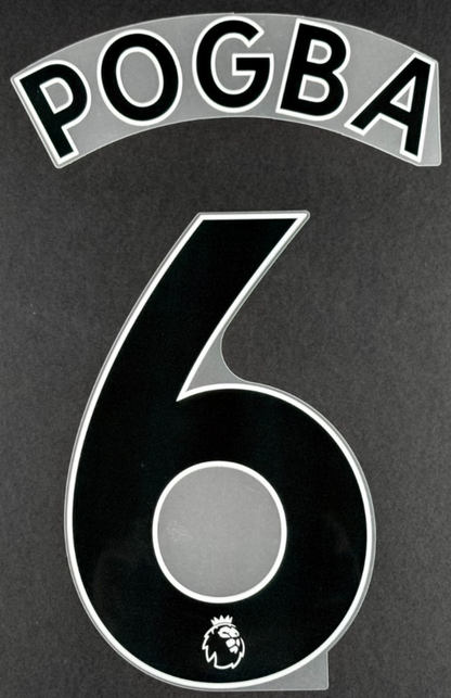 MAN UTD 2019/2023 POGBA 6 OFFICIAL AVERY DENNISON BLACK PLAYER SIZE NAME SET