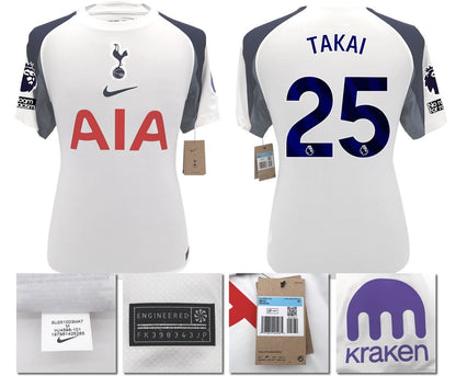 BNWT 2025 2026 TOTTENHAM NIKE HOME TAKAI 25 + PATCHES SHIRT MEN'S