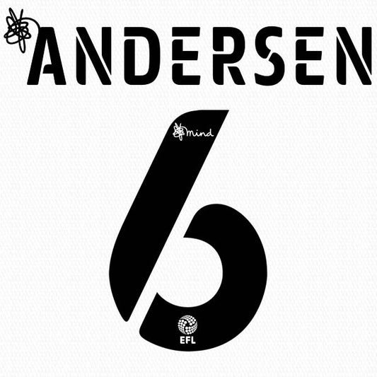 BARNSLEY 2020 2021 OFFICIAL ANDERSEN 6 AWAY PLAYER SIZE NAME SET