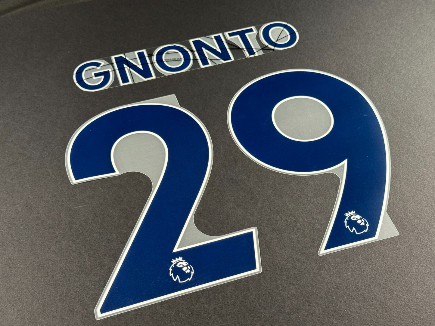 LEEDS UNITED 2022 2023 GNONTO 29 OFFICIAL AVERY BLUE PLAYER SIZE NAME SET