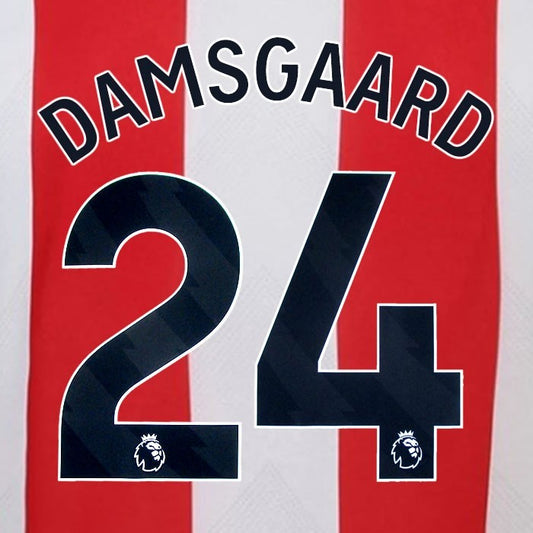 2024 2025 BRENTFORD DAMSGAARD 24 OFFICIAL BLACK HOME PLAYER SIZE NAMESET