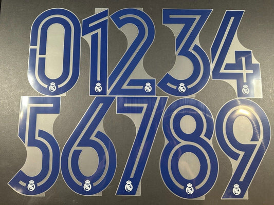 2020 - 2021 OFFICIAL AVERY DENNISON REAL MADRID THIRD PLAYER SIZE NUMBERS 265MM