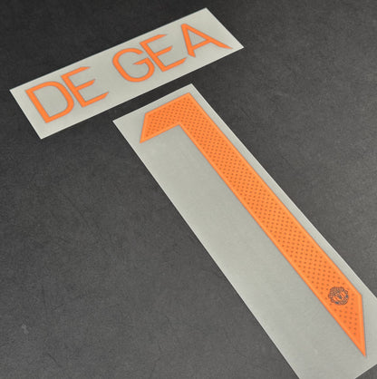 MAN UNITED 2020 2021 DE GEA 1 OFFICIAL GK CUP ORANGE PLAYER SIZE NAMESET