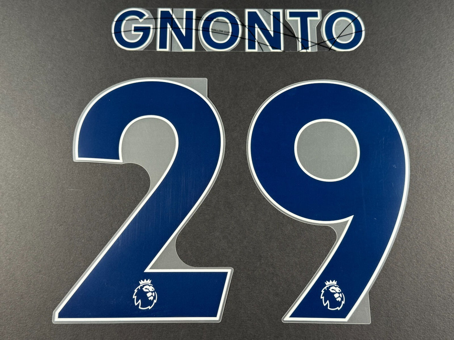 LEEDS UNITED 2022 2023 GNONTO 29 OFFICIAL AVERY BLUE PLAYER SIZE NAME SET