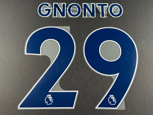 LEEDS UNITED 2022 2023 GNONTO 29 OFFICIAL AVERY BLUE PLAYER SIZE NAME SET