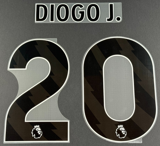 2024 2025 OFFICIAL LIVERPOOL DIOGO J. 20 BLACK PLAYER SIZE NAMESET 250MM