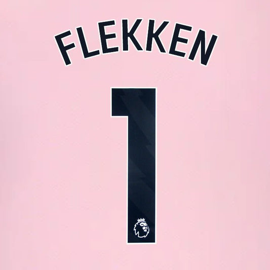 2024 2025 BRENTFORD FLEKKEN 1 OFFICIAL BLACK AWAY PLAYER SIZE NAMESET
