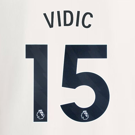 2023 2024 MANCHESTER UNITED VIDIC 15 3rd BLACK PLAYER SIZE NAMESET