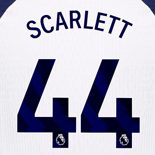2025 2026 TOTTENHAM SCARLETT 44 BLUE HOME PLAYER SIZE NAME SET