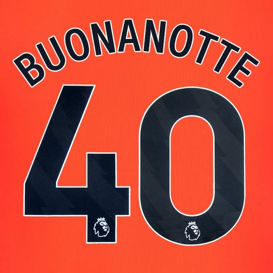 2023 2024 BRIGHTON BUONANOTTE 40 OFFICIAL BLACK 3RD PLAYER SIZE NAME SET