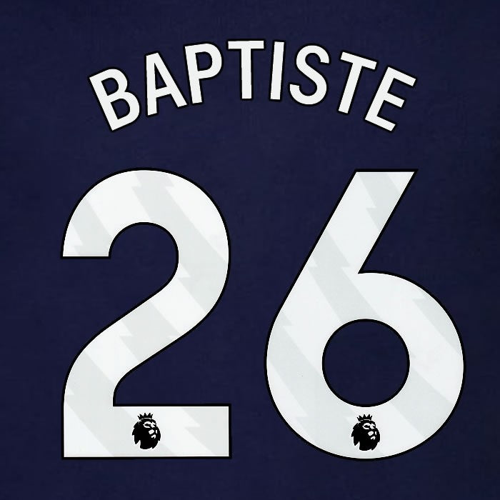 2023 2024 BRENTFORD BAPTISTE 26 OFFICIAL WHITE 3rd PLAYER SIZE NAMESET