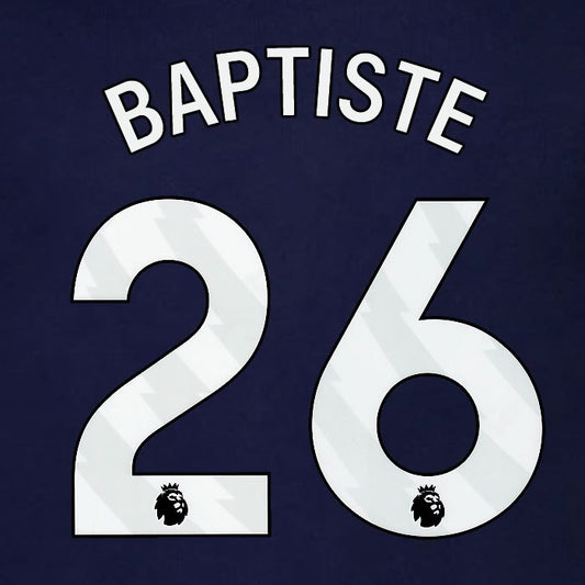 2023 2024 BRENTFORD BAPTISTE 26 OFFICIAL WHITE 3rd PLAYER SIZE NAMESET