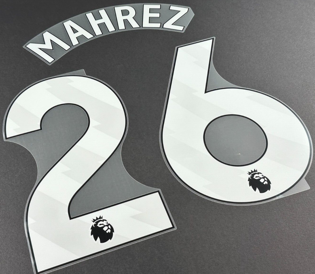 MAN CITY 2023/24 MAHREZ 26 OFFICIAL AVERY DENNISON WHITE PLAYER SIZE NAME SET