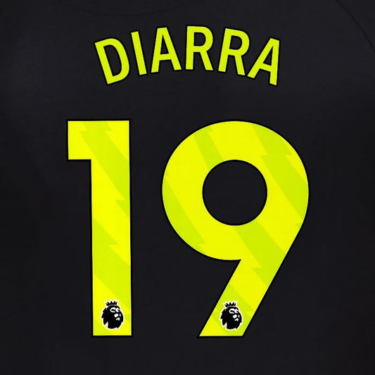 2025 2026 OFFICIAL SUNDERLAND DIARRA 19 YELLOW 3RD PLAYER SIZE NAME SET