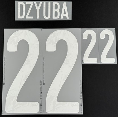 RUSSIA 2020 / 2021 OFFICIAL DZYUBA 22 WHITE PLAYER SIZE NAMESET 265MM