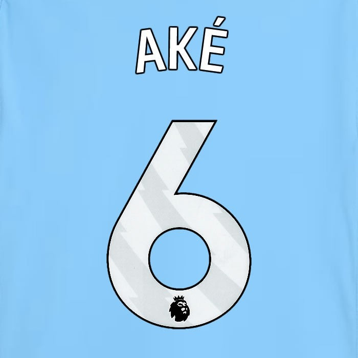 2025 2026 MANCHESTER CITY AKE 6 WHITE HOME PLAYER SIZE NAME SET