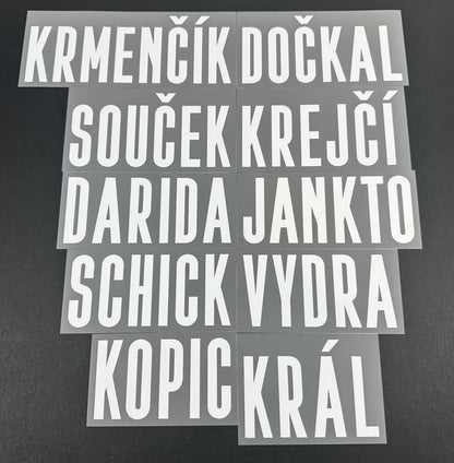 2020 2021 OFFICIAL STILSCREEN CZECH REPUBLIC HOME WHITE PLAYER SIZE NAME BLOCKS