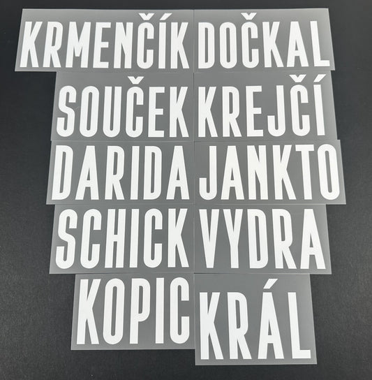 2020 2021 OFFICIAL STILSCREEN CZECH REPUBLIC HOME WHITE PLAYER SIZE NAME BLOCKS