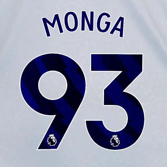 2024 2025 OFFICIAL LEICESTER CITY MONGA 93 BLUE 3RD PLAYER SIZE NAME SET