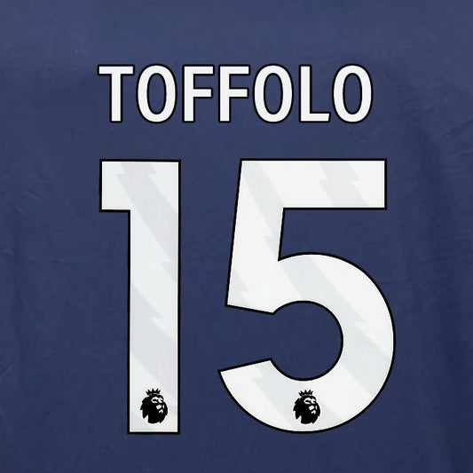 2023 2024 OFFICIAL NOTTINGHAM TOFFOLO 15 WHITE 3RD PLAYER SIZE NAMESET