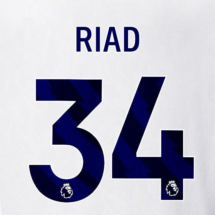 2025 2026 OFFICIAL CRYSTAL PALACE RIAD 34 BLUE AWAY PLAYER SIZE NAMESET