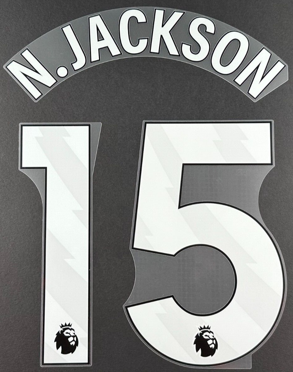 2023 2024 OFFICIAL CHELSEA N.JACKSON 15 WHITE HOME PLAYER SIZE NAMESET