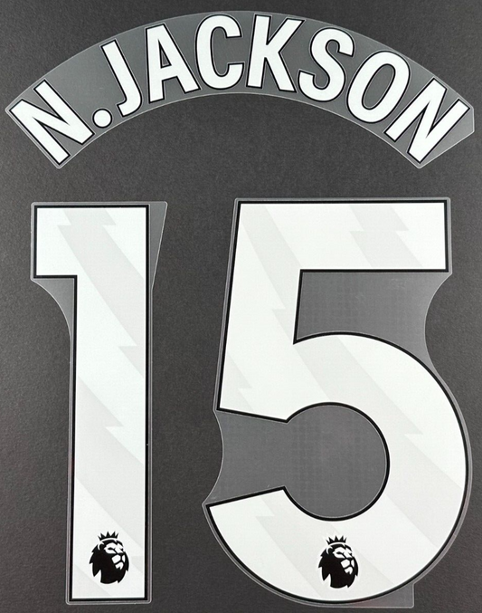 2023 2024 OFFICIAL CHELSEA N.JACKSON 15 WHITE HOME PLAYER SIZE NAMESET