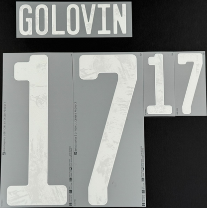 RUSSIA 2020 / 2021 OFFICIAL GOLOVIN 17 WHITE PLAYER SIZE NAMESET 265MM