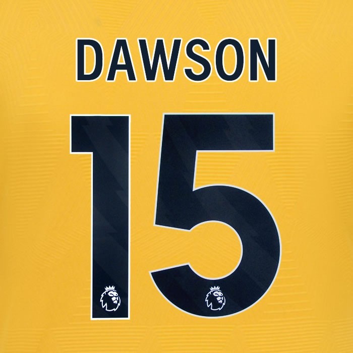 2024 2025 WOLVES HOME BLACK DAWSON 15 OFFICIAL PLAYER SIZE NAMESET