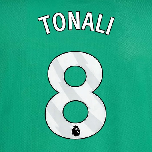 2025 2026 NEWCASTLE TONALI 8 OFFICIAL WHITE AWAY  PLAYER SIZE NAME SET
