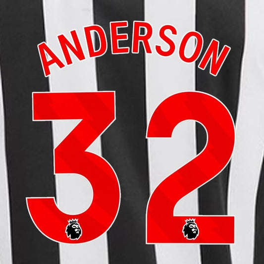 2023 2024 NEWCASTLE ANDERSON 32 OFFICIAL RED HOME PLAYER SIZE NAME SET